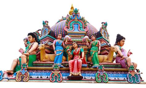 Hindu God Statues At A Hindu Temple In Isolated Stock Photo Image Of