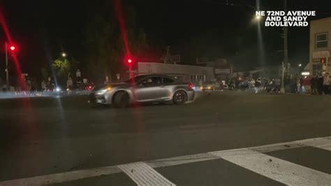 Illegal Street Racers Take Over North Portland Streets