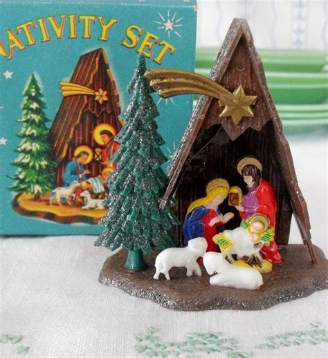 Vintage Plastic Nativity Scene In Original Box Christmas Memory