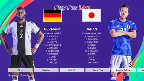 Pes Match Germany Vs Japan World Cup Qatar 2022 Pc Gameplay Youtube