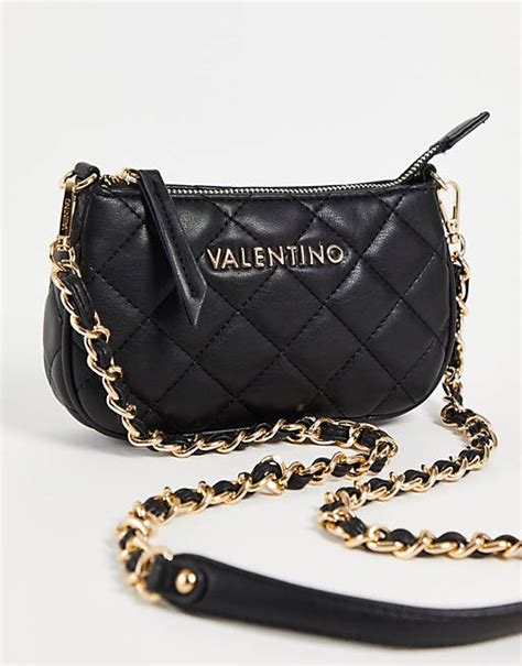 valentino bags ocarina black quilted cross body bag with chain strap asos