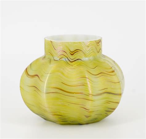 Continental Art Glass Vase Loetz ‘maeander’ Style Pattern C 1900 Moorabool Antiques Galleries