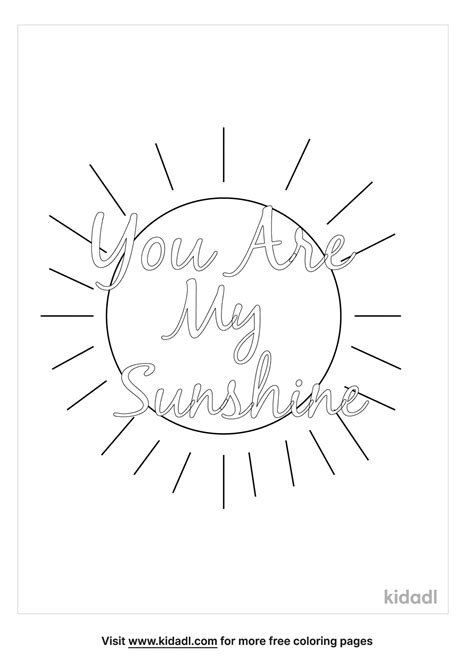 You Are My Sunshine Coloring Pages