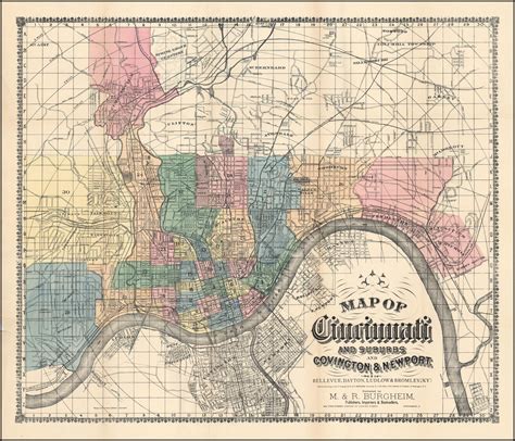 Map Of Cincinnati And Suburbs And Covington And Newport Bellevue Dayton