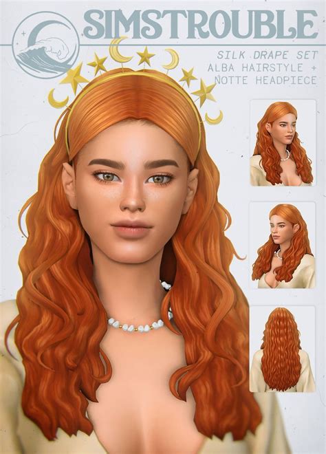 Silk Drape Set By Simstrouble Sims Hair Sims 4 Cc Skin Sims
