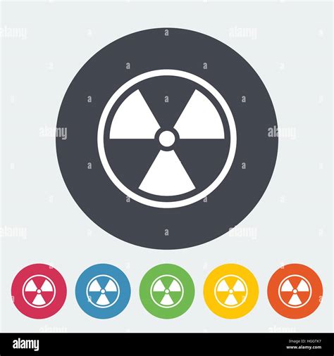 Radioactivity Single Flat Icon On The Circle Vector Illustration