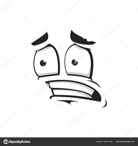 cartoon face vector icon scared funny emoji plaintive facial expression stock vector by