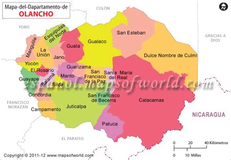 Mapa De Olancho Honduras