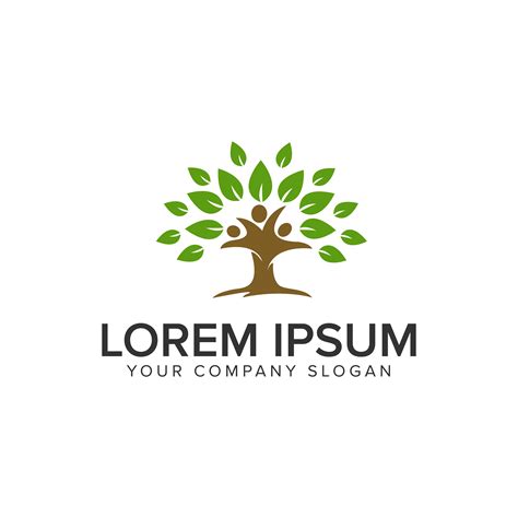 People Tree Logo Design Concept Template Fully Editable Vector 607137