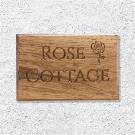 Personalised Oak House Name Sign
