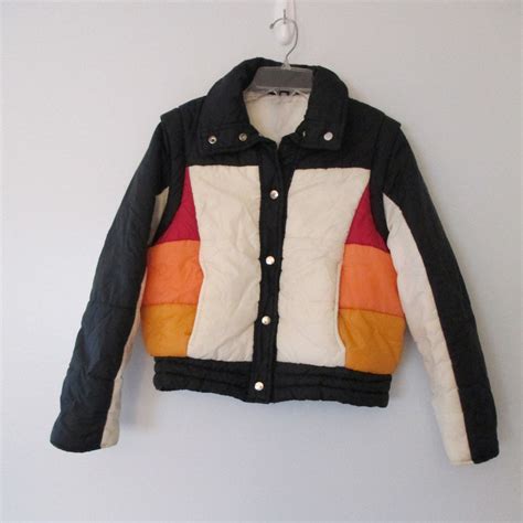 Used vintage condition, but no major stains or rips, even has a secret pocket!! Vintage 70s Puffer Ski Jacket Convertible Vest Women's by ...