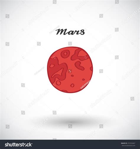 Mars Sketch Handdrawn Cartoon Planets Solar Stock Vector 372533467