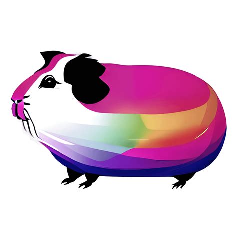 Guinea Pig Metallic Rainbow Colors Graphic · Creative Fabrica