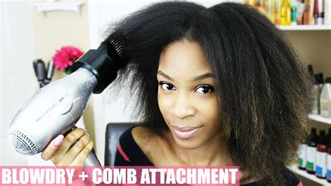 How To Blow Dry Natural Hair Comb Attachment Youtube