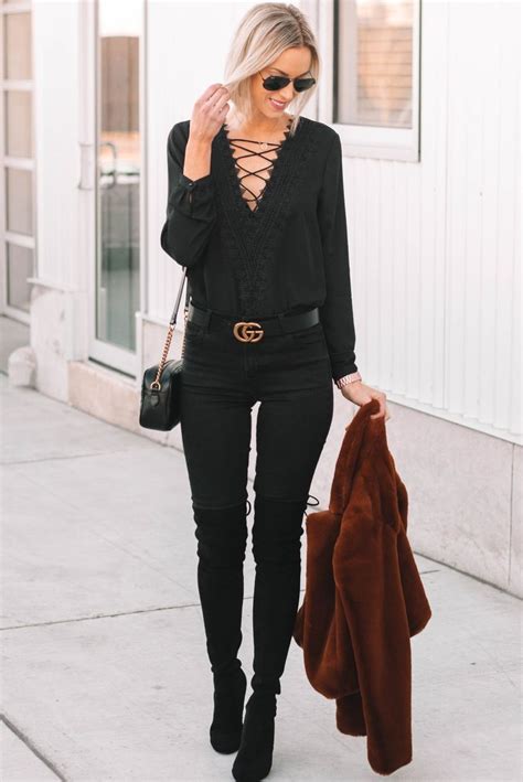 All Black Dressy Date Night Look Straight A Style Winter Outfits