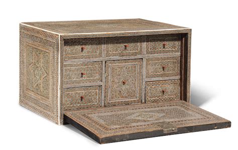 bonhams a qajar katamkari cabinet persia 19th century