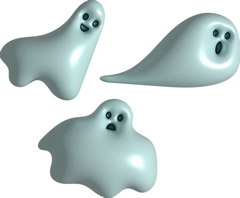 3d Illustration Cute Little Ghost On Halloween 26914210 Png