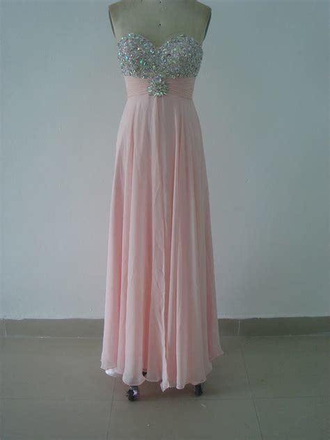 Strapless Pink Chiffon Evening Dress Darius Cordell Fashion Ltd