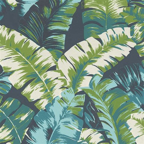 Rasch Yucatan Green And Blue Banana Leaf Tropical Wallpaper 535655
