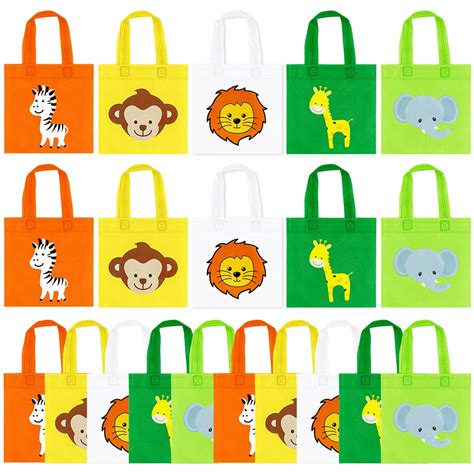 Buy 20 Pcs Jungle Safari Favor Bags Zoo Animals Treat Goody Bags For