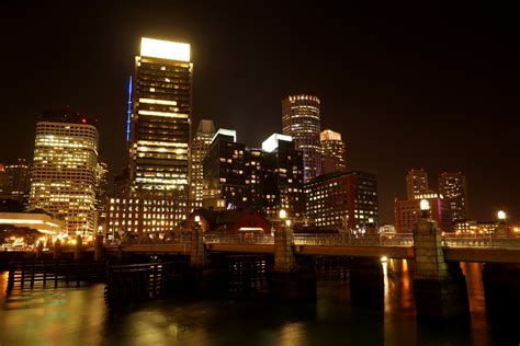 Architecture Bridges Boston Boswash Cities City Night Skyline