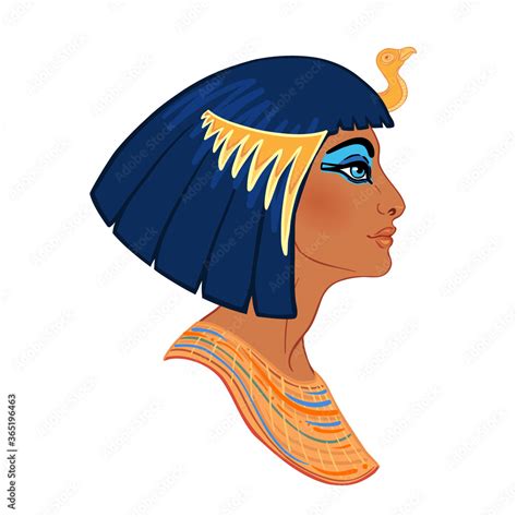 Egyptian Queen Cleopatra Isolated On White Background Queen Of Egypt One Of The Most Famous