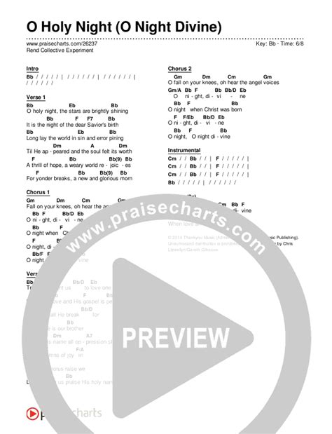 O Holy Night O Night Divine Chords Pdf Rend Collective Praisecharts