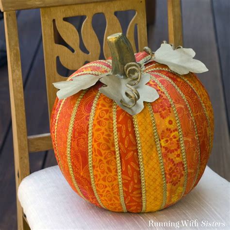 How To Make A Faux Quilted Pumpkin Running With Sisters