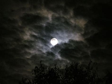 Full Moon Cloudy Sky Wallpaper Moonlight Night Sky Evening Sky