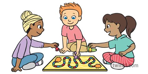 Child Playing Board Games Illustration Twinkl