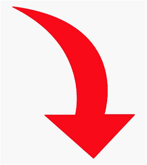 Transparent Curved Arrow Clip Art Curved Red Arrow Png Free
