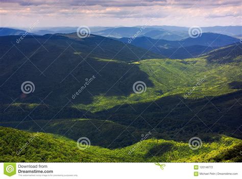 Forested Rolling Hills Of Carpathian Mountains Stock Photo Image Of