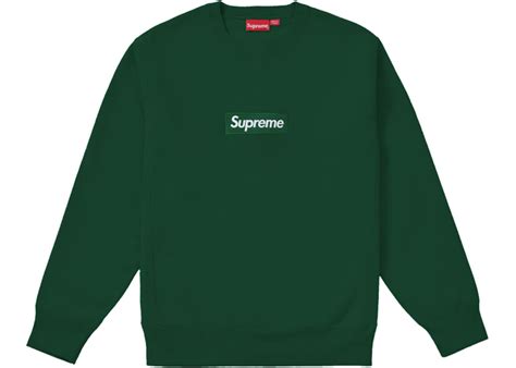 Supreme Box Logo Crewneck Fw18 Dark Green Fw18 Supreme Sweater