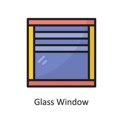 Glass Window Vector Filled Outline Icon Design Illustration