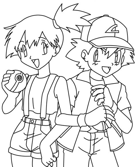Ash And Misty Lineart By Princessangel83 On Deviantart