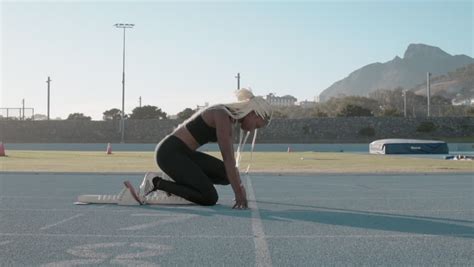 Female Runners On The Race Track Image Free Stock Photo Public