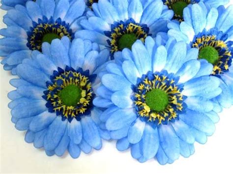 12 big silk blue gerbera daisy flower heads gerber daisies 3 5 artificial flowers heads