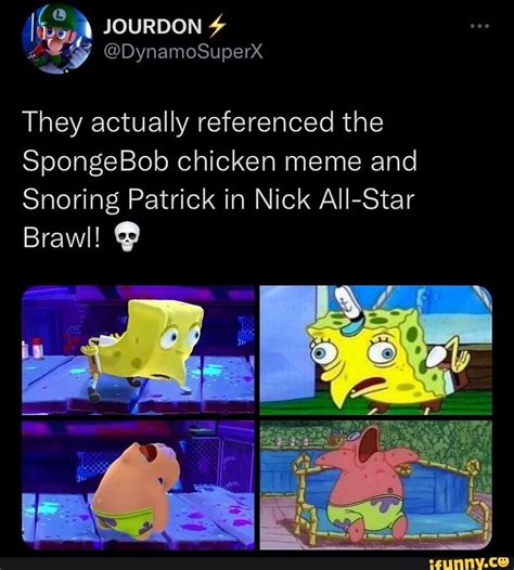 They Actually Referenced The Spongebob Chicken Meme And Snoring Patrick