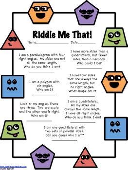 Beware, in case you are looking for riddles which are awesomely complex, you could need. 2D Geometry Riddles for Kids | Geometry riddles, Math riddles, Math classroom