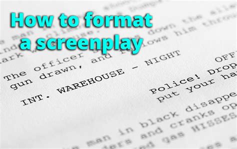 How To Format A Screenplay Australian Writers Centre