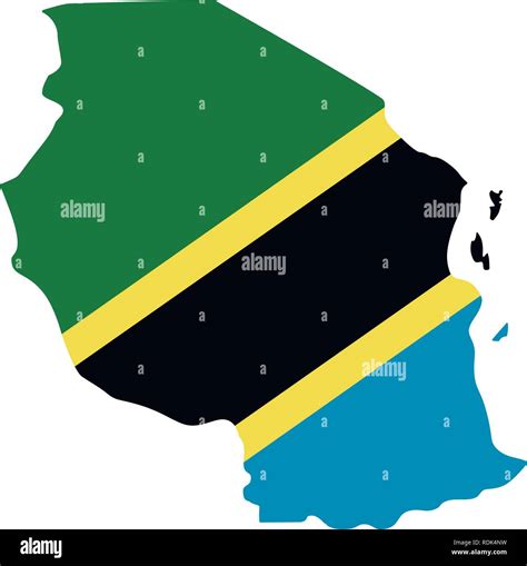 Map Of Tanzania With Flag Inside Tanzania Map Vector Illustration