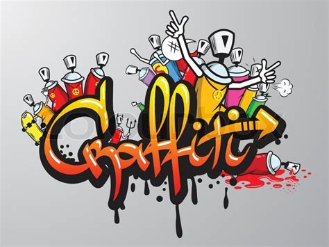 Though the san people's artworks are predominantly paintings, the beliefs behind them can perhaps be used as a basis for understanding other types of rock art. Decorative graffiti art spray paint ... | Stock vector ...