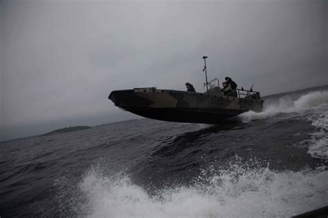 Us Marines Pilot Finnish G Class Landing Craft During A Finnish Boat