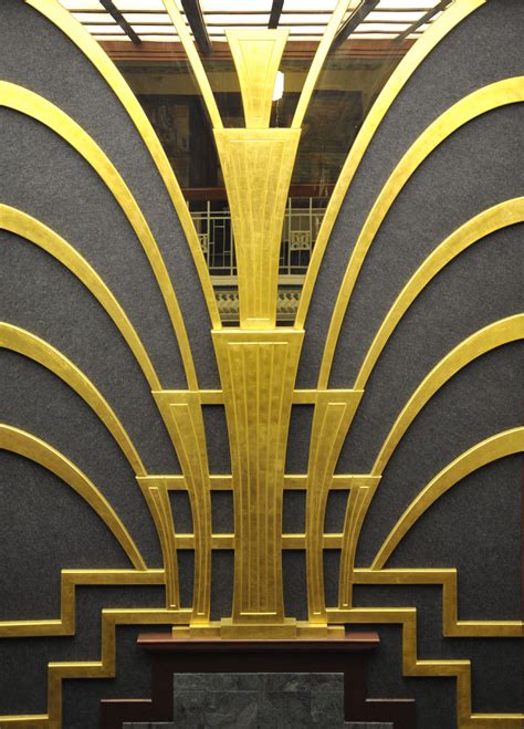 Art Deco Gold Leaf Design Wallpaper Art Deco Art Deco Arquitectura