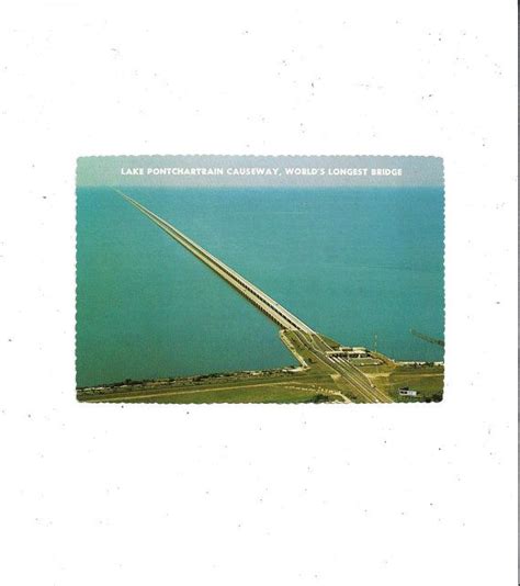 1970 Postcard Of Lake Pontchartrain Causeway Worlds Longest Bridge