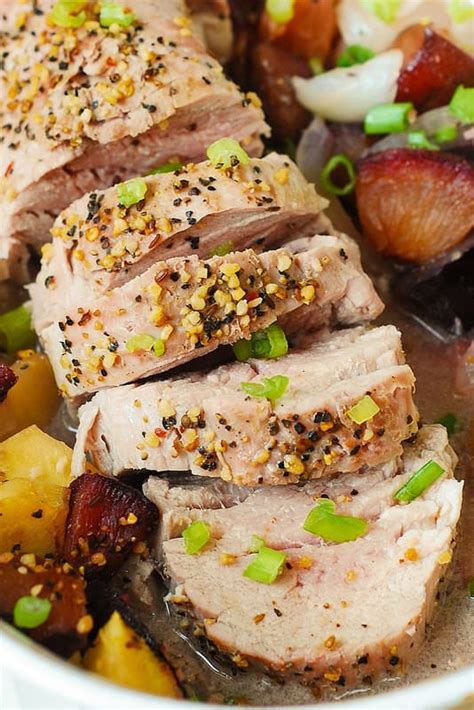 Serve this dish with saffron rice. Baked Pork Tenderloin with Apples and Plums - Julia's Album