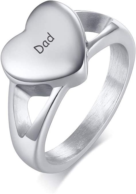 Nj Customized Cremation Rings For Women Stainless Steel Personalized
