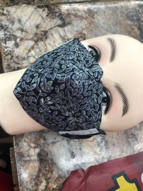 Classy Silver Leaves And Vines Face Mask Etsy