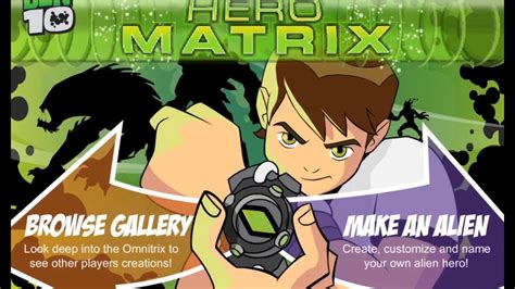 Ben 10 Hero Matrix Alien Creator Flash Game Youtube