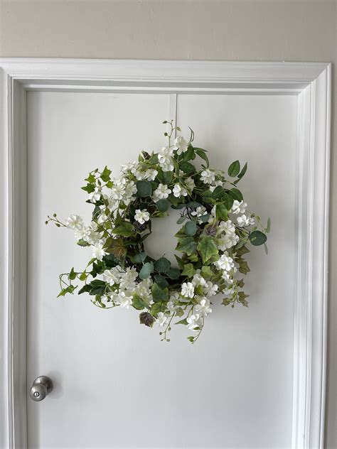 24 White Summer Wreath Door Wreaths For Front Door Outside Etsy